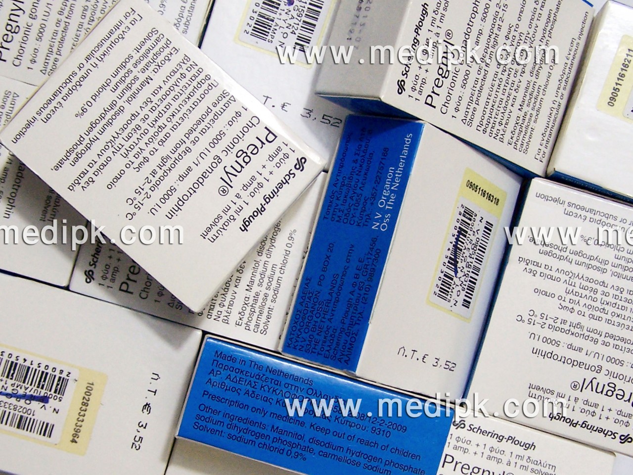 Pregnyl 5000 I.U 1ml HCG by Organon / 1+1 Amp