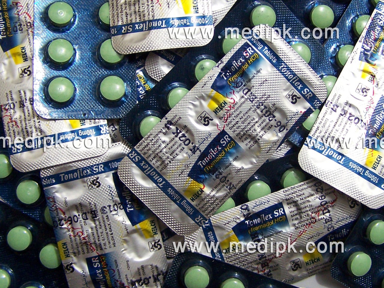 TONOFLEX TRAMADOL HCL 100 mg Sustained Release SR 10 Tablets by sami pakistan / Strip