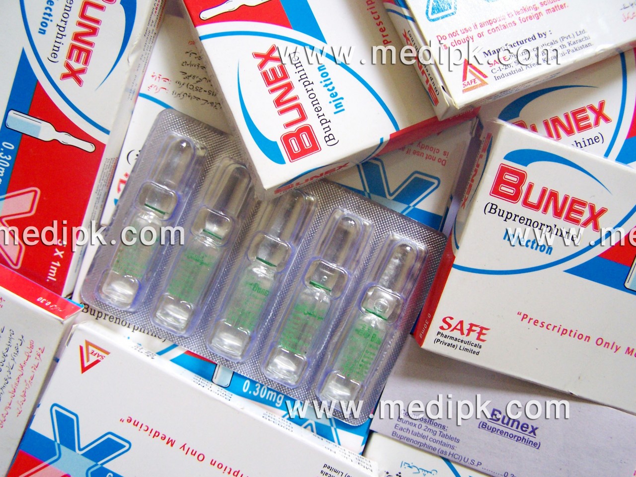 Bunex (Buprenorphine) 0.30mg/ml Injection by Safe-Pharma / Amp