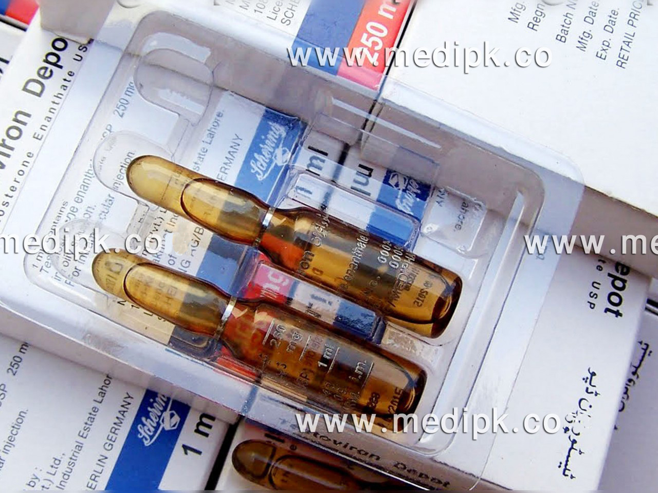 Testoviron Depot 250mg 1ml Schering Berlin Germany / Amp